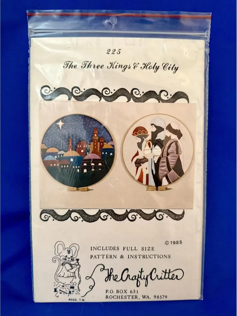 Vtg Three Kings & Holy City Wall Quilt Patterns by The Crafty Critter 1985